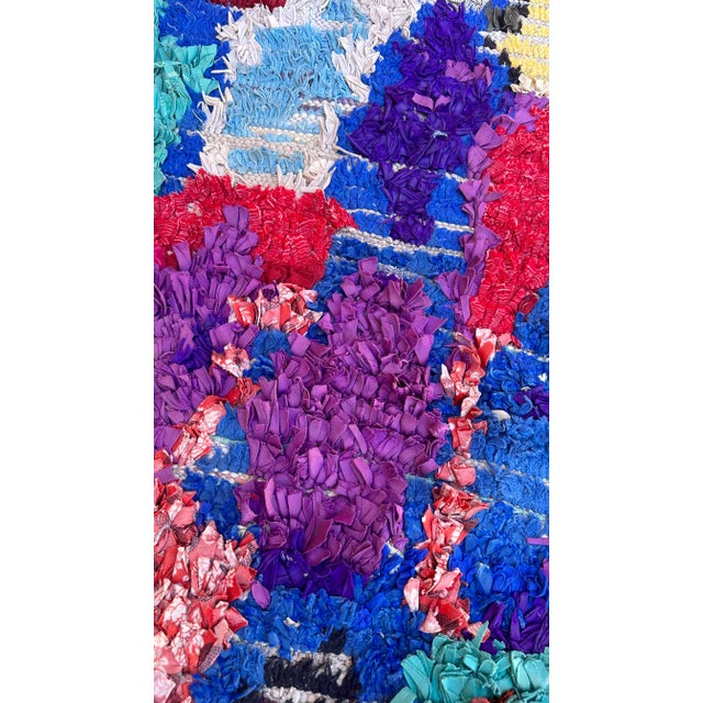 Abstract 1980s Moroccan Colorful Vintage Rug - 4'9" X 5'10" Ft For Sale - Image 3 of 9