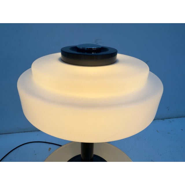 Mid-Century Table Lamps in Milk Glass and Metal from Napako, Czechoslovakia,1960s, Set of 2 For Sale - Image 4 of 11