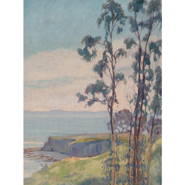 Impressionist 1930s Santa Barbara Oil Painting Early California Coastal Landscape For Sale - Image 3 of 16