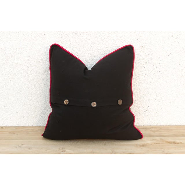 1960s Aira Black Dotted Ahir Handloom Pillow For Sale - Image 5 of 6