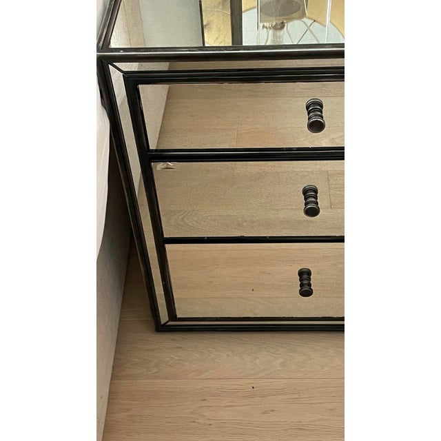 Restoration Hardware Restoration Hardware Mirrored Night Stand For Sale - Image 4 of 6
