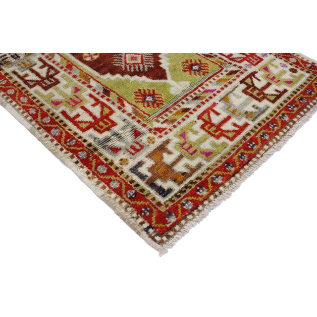 Vintage Turkish Oushak Rug with Bohemian Tribal Style 02'08 x 05'03. Immersed in Anatolian history and refined colors,...