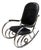1970s Hollywood Regency Chrome & Black Leather Scroll Rocking Chair, Manner of Maison Jansen For Sale