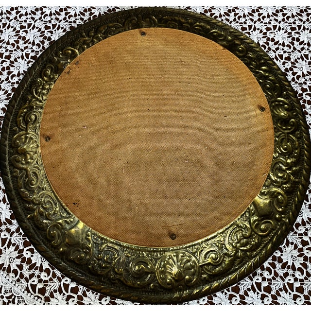 French-Style Round Mirror with Brass Frame, 1970s For Sale - Image 17 of 18