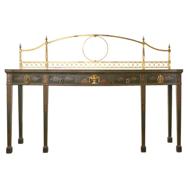 George II Style Mahogany Chinese Chippendale Lacquered Huntboard Sideboard For Sale - Image 13 of 13