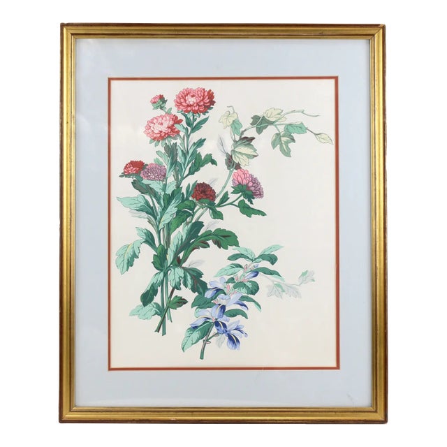 Hand-Painted Watercolor Flower Specimen Painting For Sale