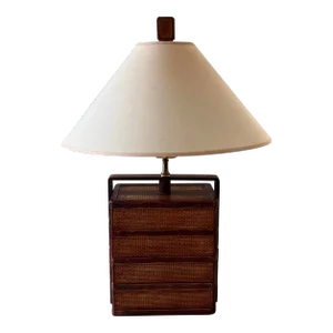 Vintage Woven Chinese Lunch Box Table Lamp