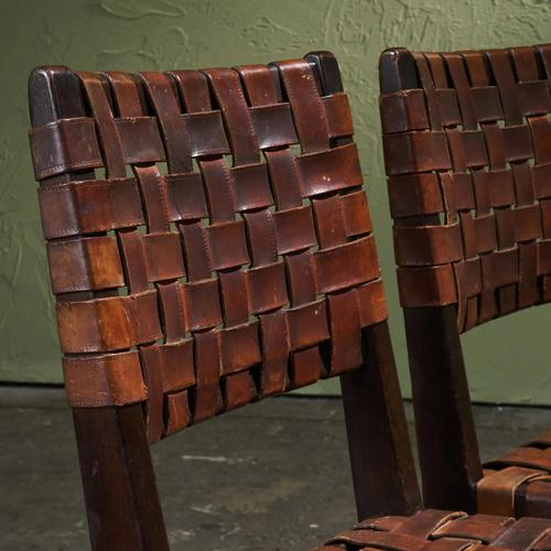 Wood Chairs in Cognac Leather and Stained Oak from Jens Risom, United States, 1940s, Set of 2 For Sale - Image 7 of 11