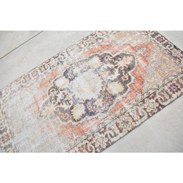 Antique Anatolian rug 8'2" x 4'11" Low Pile faded Turkish Rug,Stunning Colors Distressed Wool Area Rug Ushak Carpet Free...