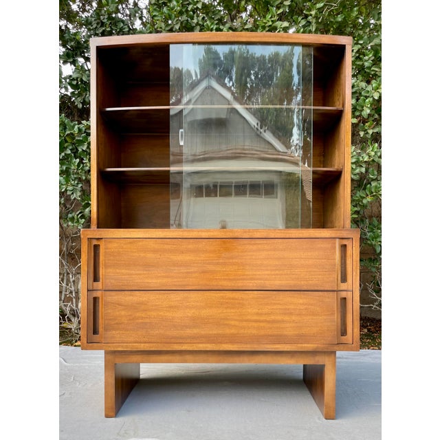 MidCentury Modern Curved Glass Display Chairish