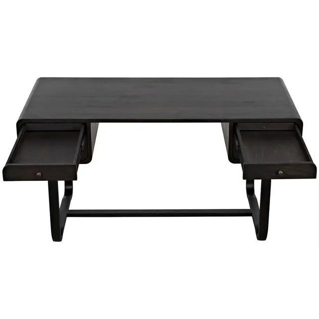 Not Yet Made - Made To Order NOIR Voltes Desk, Ebony Walnut with Black Iron For Sale - Image 5 of 5