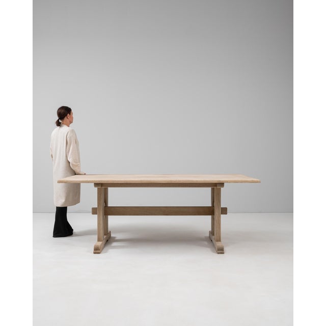 20th Century French Oak Trestle Dining Table For Sale - Image 17 of 18