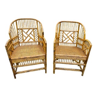 Pair of Brighton Pavilion Style Bamboo Chairs For Sale