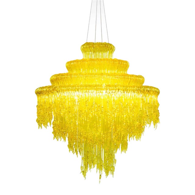 Plastic Yellow Resin Chandelier by Jacopo Foggini For Sale - Image 7 of 7