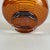 Vintage Signed Hand Blown Small Round Glass Vase in Amber Color With White Swirling Stripe For Sale - Image 9 of 9
