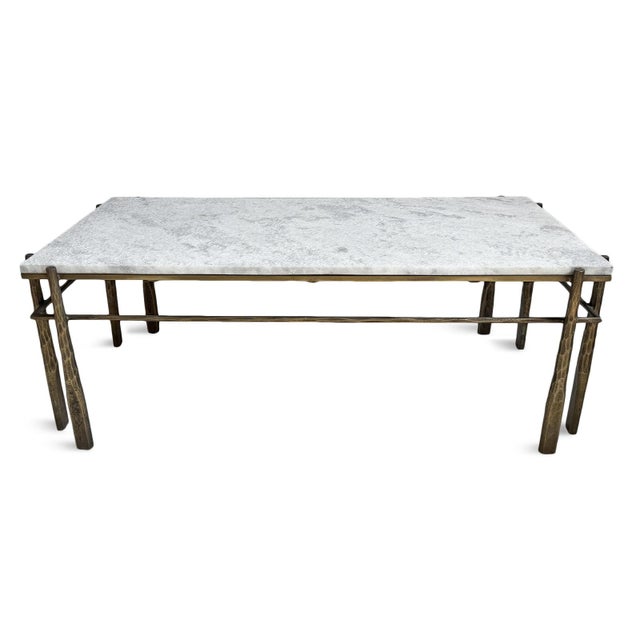 2020s Luna Stone & Bronze Coffee Table For Sale - Image 5 of 11