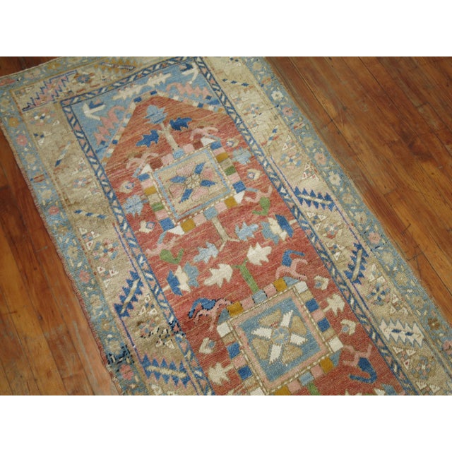 Long Antique Persian Heriz Runner For Sale - Image 11 of 18