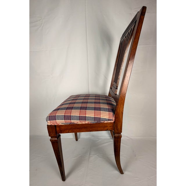 Wood 19th Century French Directoire Walnut Side Chair With Pierced Fan-Form Back For Sale - Image 7 of 7