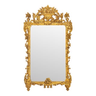 Rococo Style Giltwood Framed Mirror For Sale