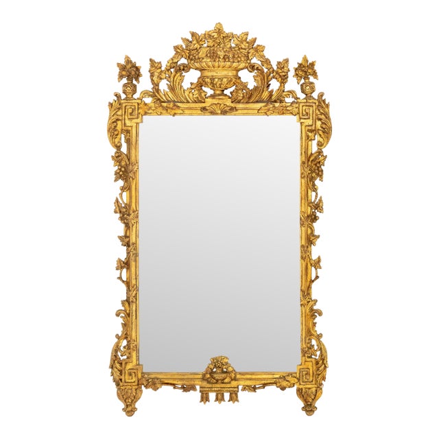 Rococo Style Giltwood Framed Mirror For Sale