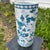 Vintage Blue and White Chinoiserie Porcelain Hand-Painted Floral Umbrella Stand For Sale - Image 12 of 12