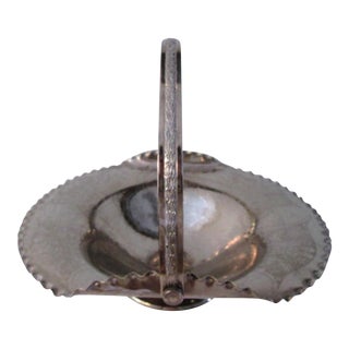 Italian Engraved Silverplate Swing Handle Basket For Sale
