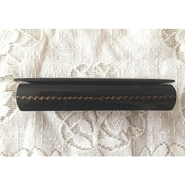 1920s Antique Hand Painted Signed Christmas Sleigh Lacquerware Box For Sale - Image 6 of 12