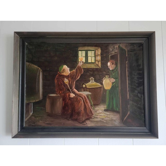 2 Monks, 1920s, Oil on Canvas For Sale - Image 7 of 7