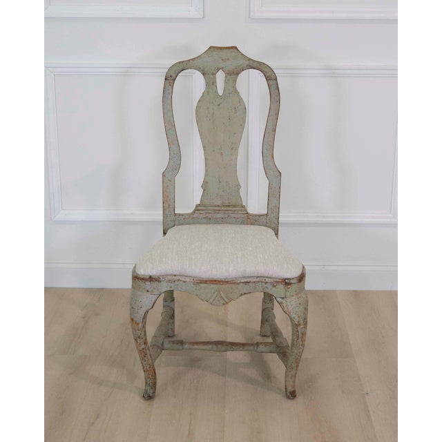 18th Century Swedish 18th Century Rococo Painted Chairs For Sale - Image 5 of 6