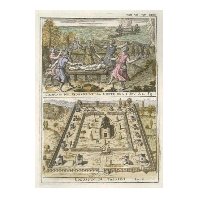 Funeral Ceremony of the king and a monastery of Talapini - 1746-1751 1746-1751 For Sale