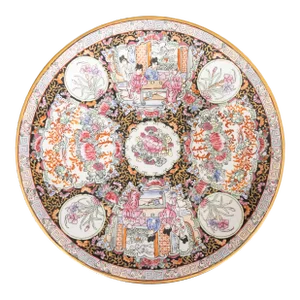 Antique Chinese Rose Medallion Famille Rose Porcelain Charger