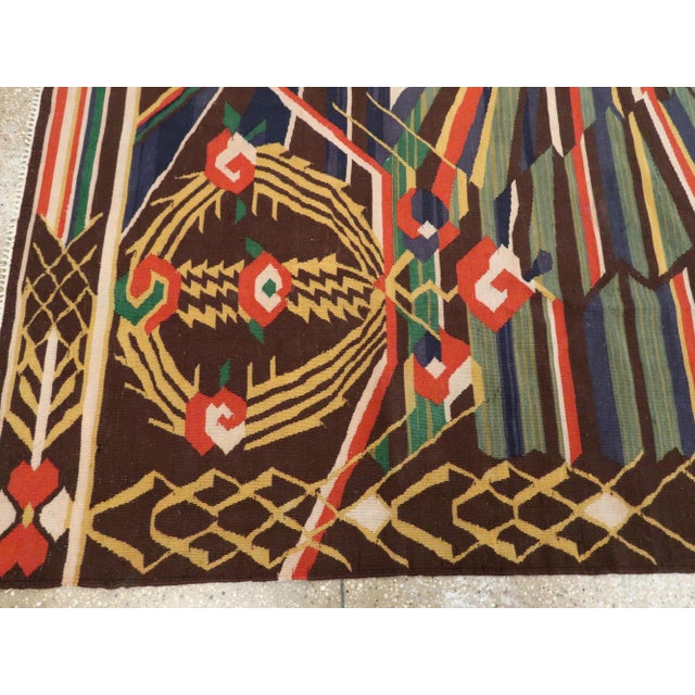 Galerie Shabab Collection Antique Romanian Flat-Weave Rug For Sale - Image 10 of 13