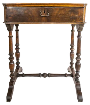 Small Louis Philippe Walnut Vanity Table or Desk, Italy, Late 1800s