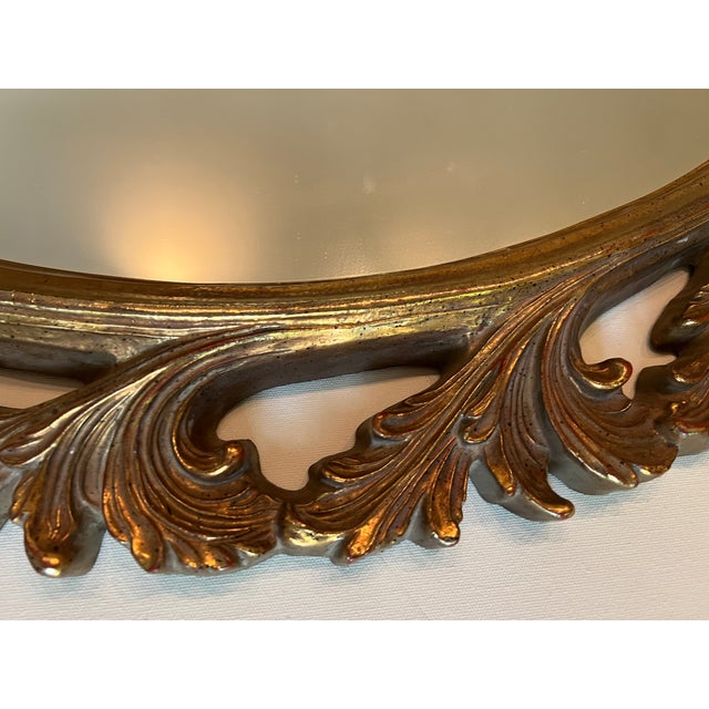 1990s Vintage Hollywood Regency Oval Mirror For Sale - Image 5 of 14