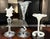 White Vintage Blown Glass Candlesticks, 1950s, Set of 3 For Sale - Image 8 of 12