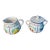 Sugar Bowl & Creamer Fruit Bouquet Mesa International Italy Fruits and Polka Dots For Sale