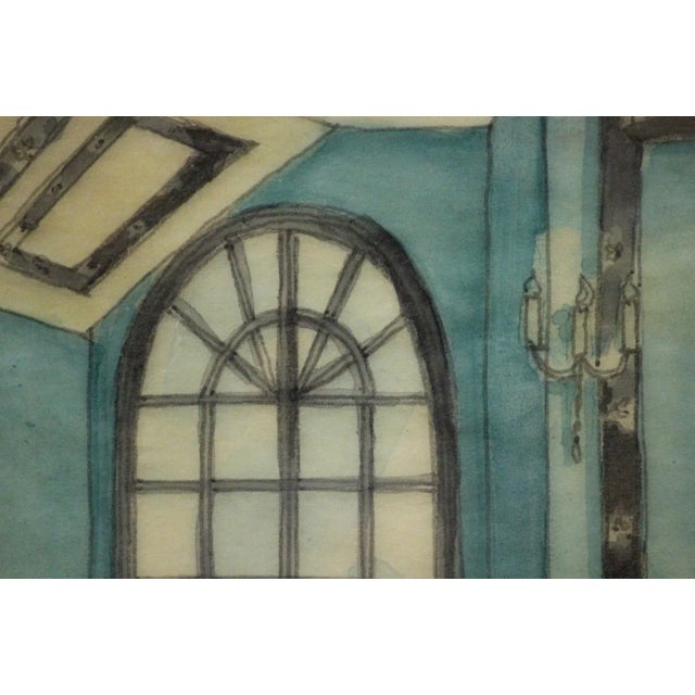 "Salon Interior" Watercolour Painting For Sale In New York - Image 6 of 6