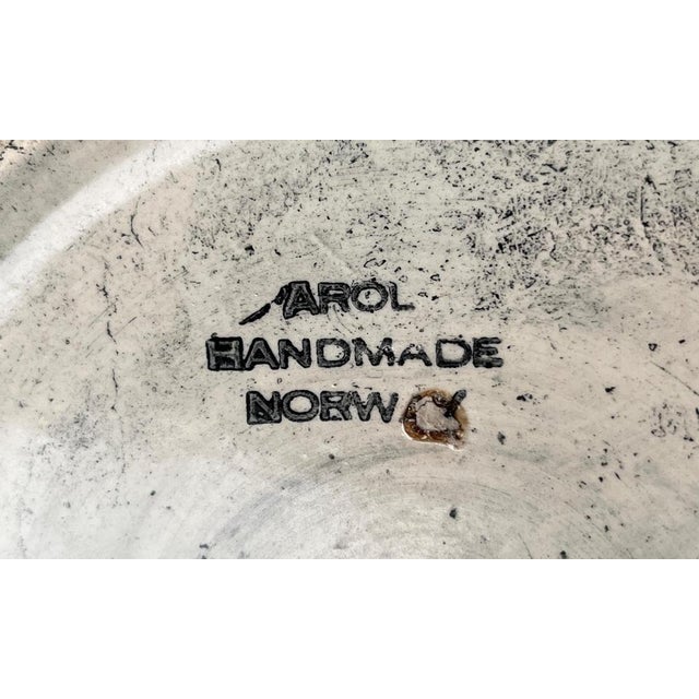 Mid-Century Handmade Ceramic Wall Plate with Viking Designs from Arol, Norway, 1960s For Sale - Image 12 of 15