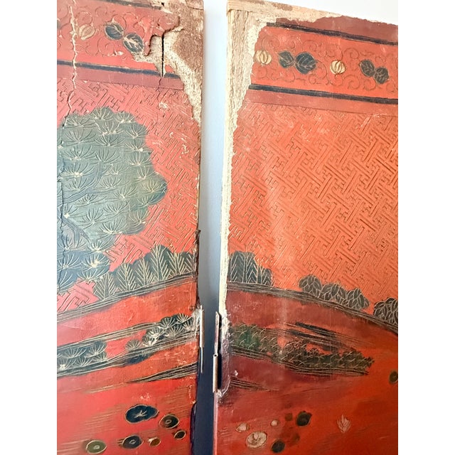 8 Panel Antique Wooden Chinese Screen For Sale - Image 13 of 18
