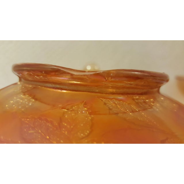 1950s Fenton Marigold Butterfly And Berry Bowl For Sale - Image 5 of 6