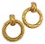 1980s VTG Chanel Made in France 24k Gold Plated Quilted Door Knocker Clip on Earrings, A Pair For Sale