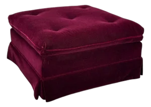 Traditional, Aubergene Mohair, Rolling Ottoman, England, 1970s