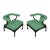 Pair of Newly Upholstered James Mont Style Horseshoe Chairs For Sale