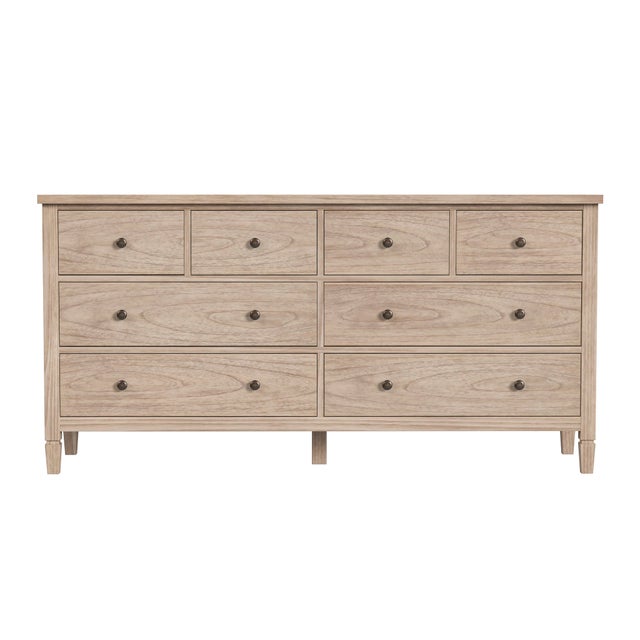 Spritely Home Accent Furniture Flagstaff 64 in. W Rectangular Wood 8 Drawer Dresser, Desert Sand For Sale - Image 4 of 8