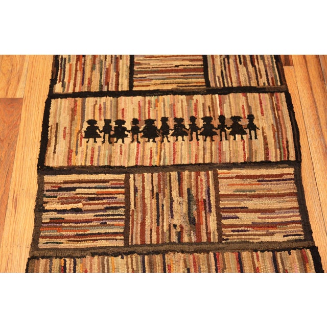 Nazmiyal Collection Antique American Hooked Runner Rug For Sale - Image 4 of 10