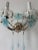 C 1930 Aqua Blue Murano Flowers & Drops Crystal Prisms Sconces One of a Kind For Sale - Image 9 of 11