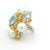 1980s 18k White Gold Aquamarine Multi-Gem Pearl Diamond Cluster Cocktail Ring, Size 6.75 For Sale - Image 10 of 10
