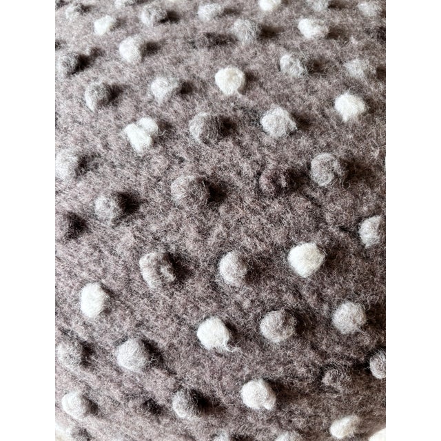 Mushroom Ottoman in Sierra Wool Dot For Sale - Image 10 of 14