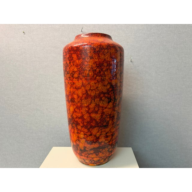 Vintage Fat Lava Vase in Orange from Scheurich, 1970s For Sale - Image 6 of 16