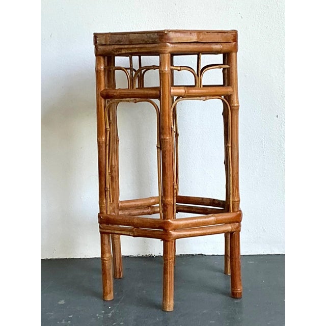 Vintage Bamboo Hexagonal Plant Stand For Sale - Image 11 of 14